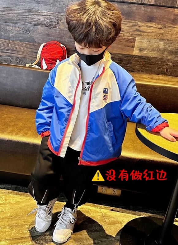 刺绣美国队长梭织外套-蓝色
