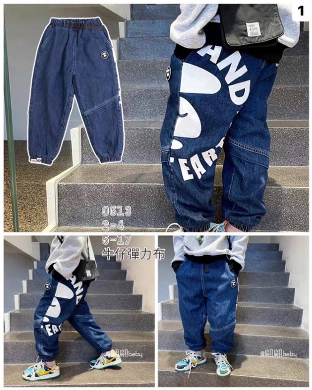 潮牌BAPE牛仔裤