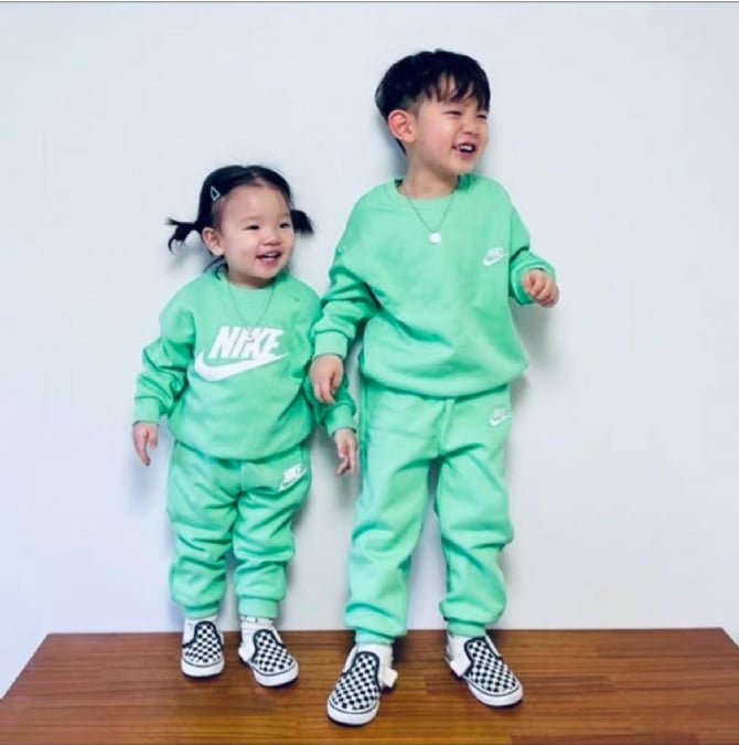 N家兄妹款卫衣套装-绿色
