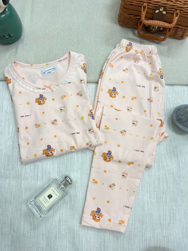 美人鱼蝴蝶结家居服-粉
