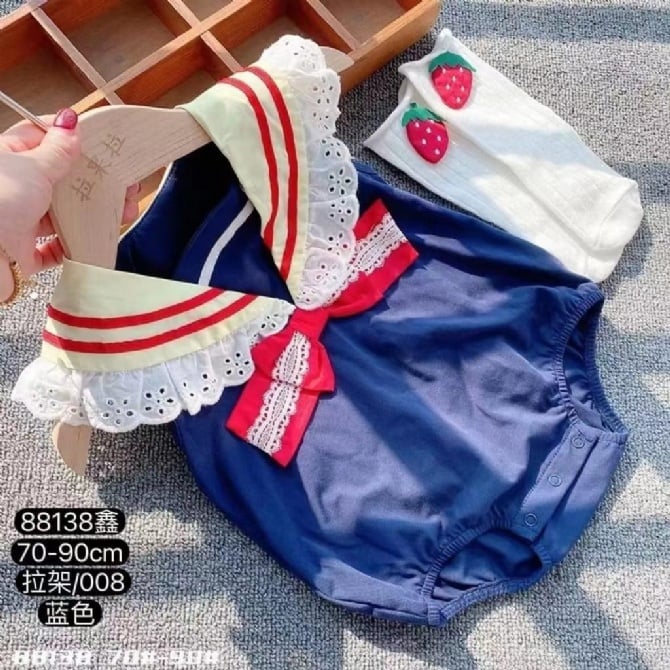 海军领包屁衣-蓝色
