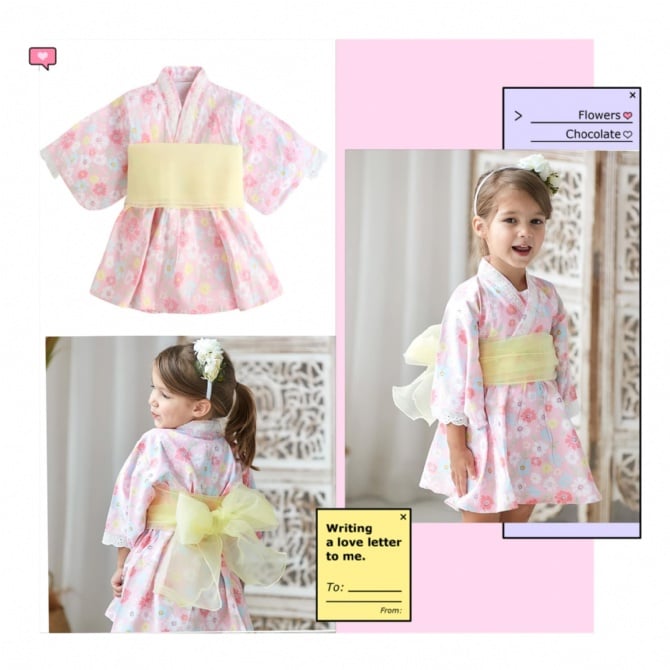 花朵和服连身裙