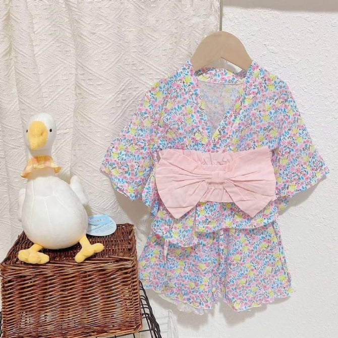 碎花和服套裝（女宝宝/女童）