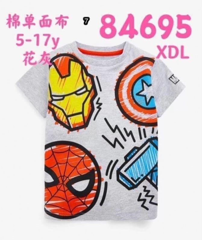Marvel卡通上衣📌顏色：灰色
