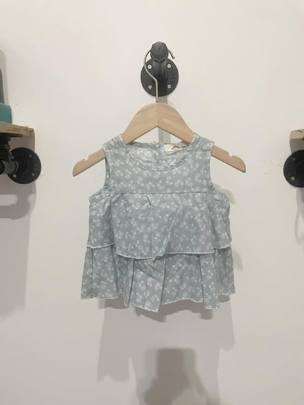 满版花小背心📌顏色：浅蓝