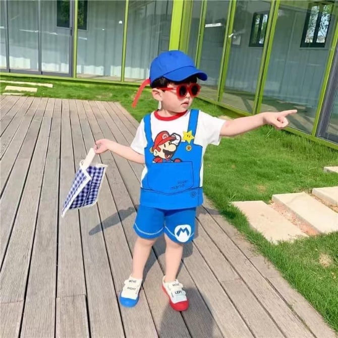 Mario兄妹套装📌顏色：蓝色