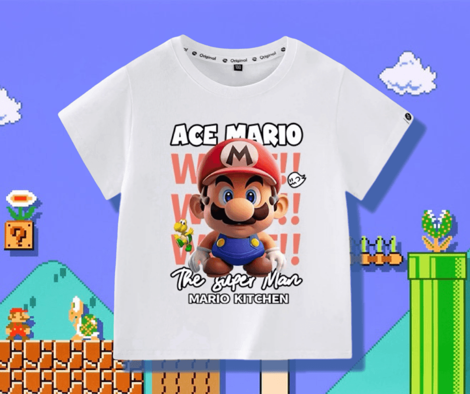 大MARIO白色上衣-大童