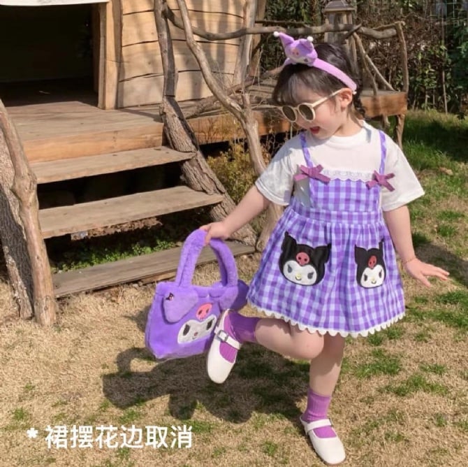 库洛米假两件连身裙-紫