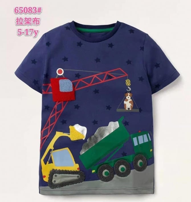 刺绣卡通汽车上衣📌顏色：宝蓝