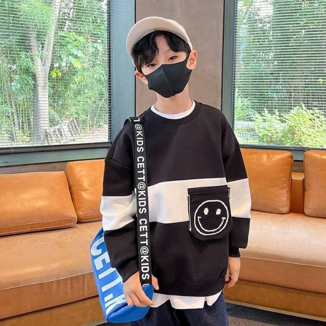 笑脸😊卫衣📌顏色：黑色
