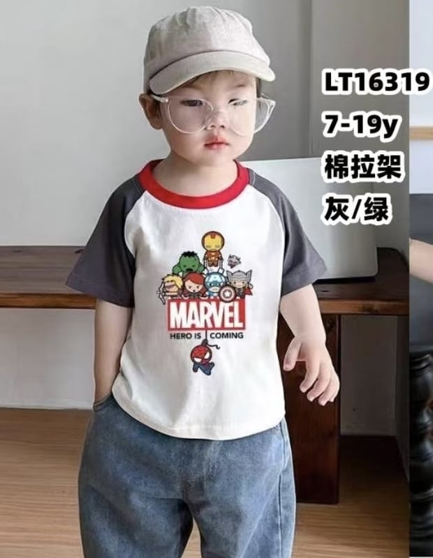 MARVEL上衣-白灰色 (小童/大童）