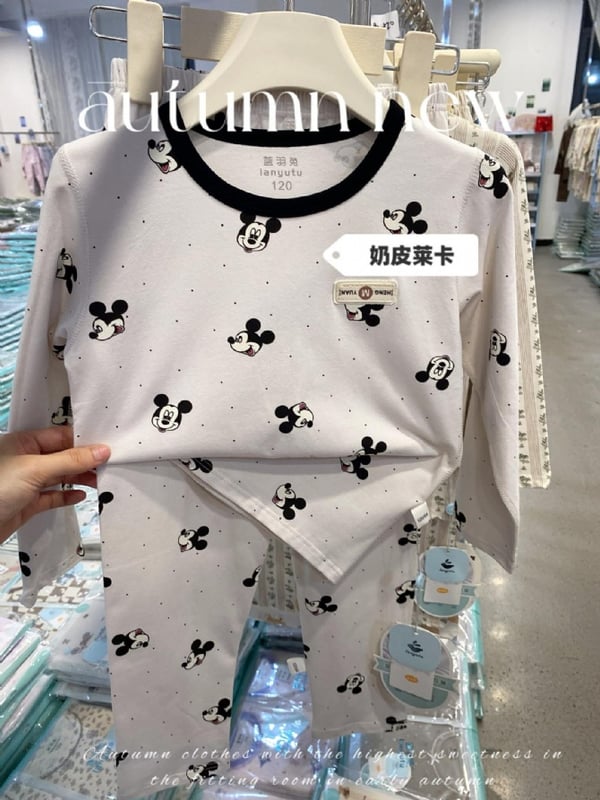 波点米奇家居服-灰色