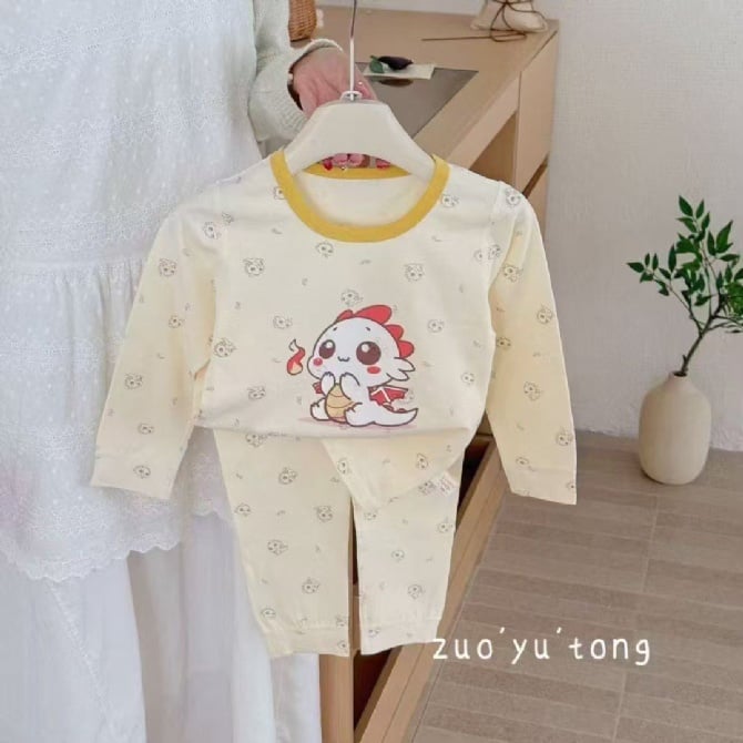 可爱恐龙家居服-黄色