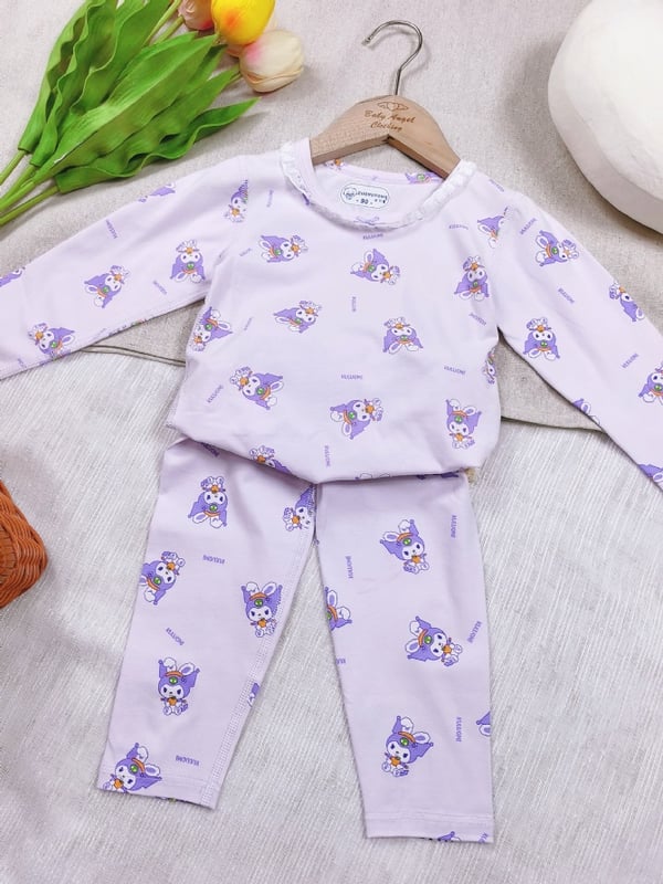 库洛米紫色蝴蝶结家居服