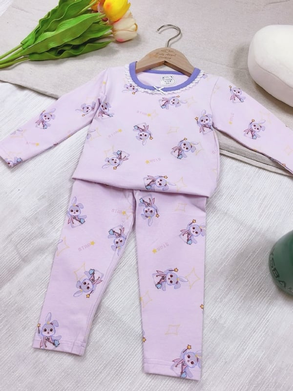 魔法兔子蝴蝶结家居服-紫
