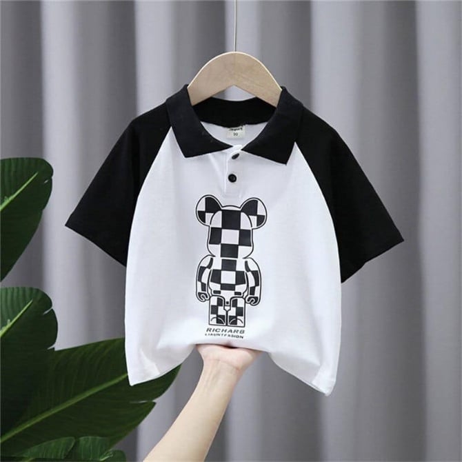 杯具熊Polo T -白色