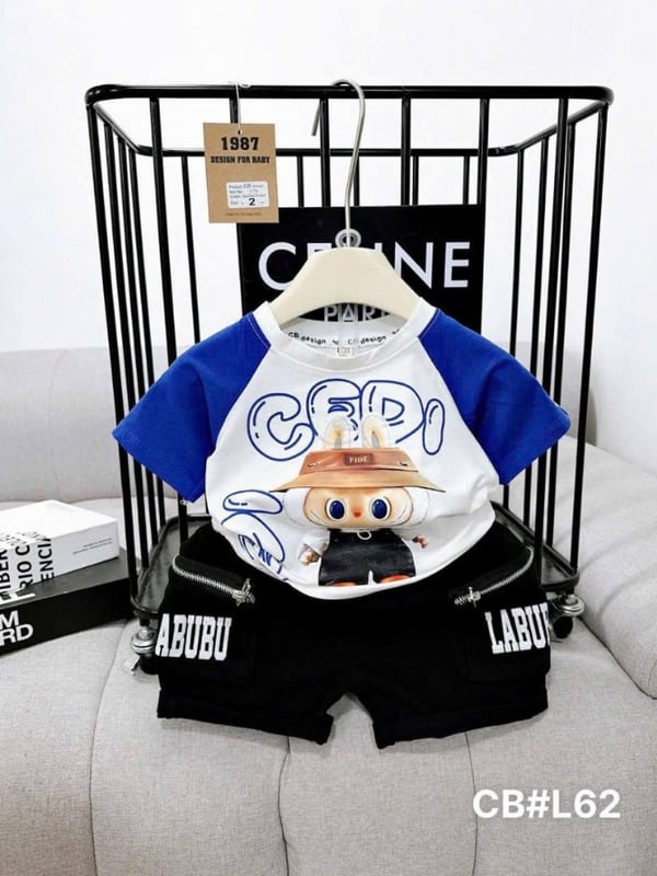 Labubu撞色男童套装