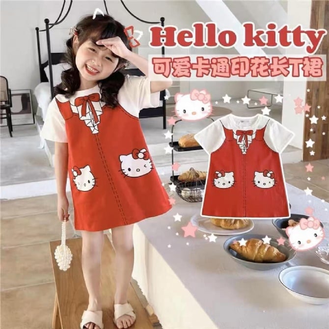 Kitty假两件连身裙