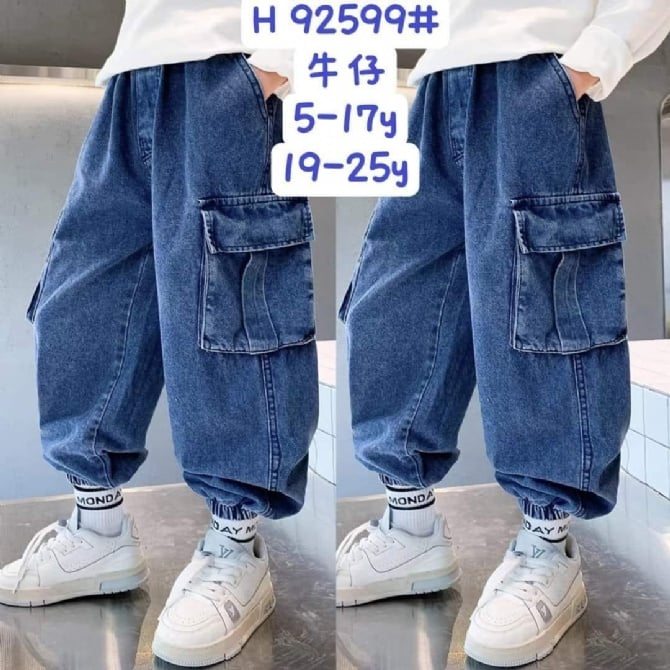 帅气大口袋工装牛仔裤