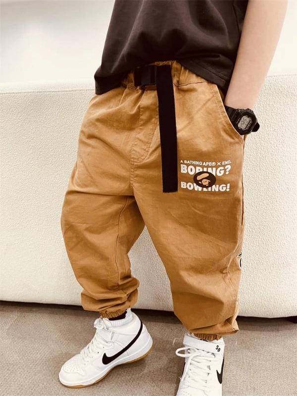 潮牌束脚工装裤